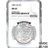 Image 1 : 1891-CC Morgan Silver Dollar NGC MS62