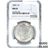 Image 1 : 1893 Morgan Silver Dollar NGC MS63