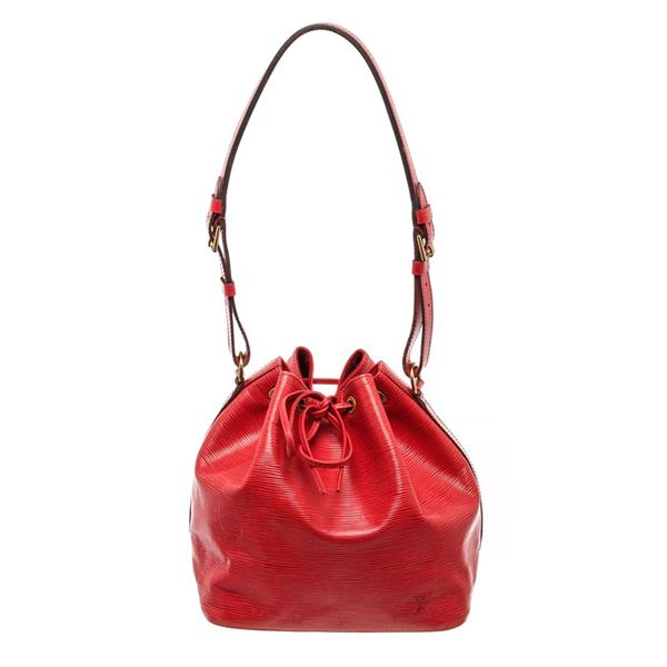 Louis Vuitton Red Epi Leather Petit Noe Shoulder Bag