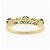 Image 6 : Antique Victorian 14k Gold .70 ctw Round Prong Tsavorite Diamond 5 Stone Band Ri