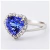 Image 2 : 2.40 ctw Tanzanite and 0.30 ctw Diamond 18K White Gold Ring