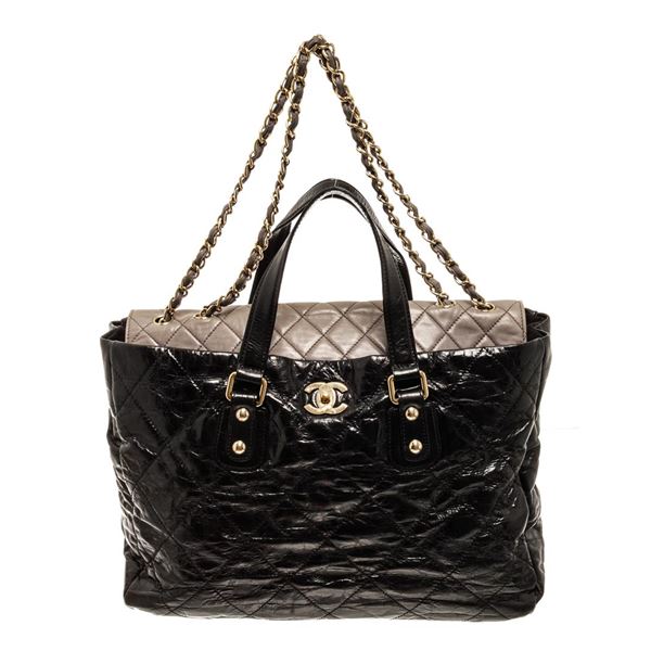Chanel Black and Gold Leather Portobello Tote bag