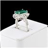 Image 3 : 3.39 ctw Emerald and 0.44 ctw Diamond Platinum Ring