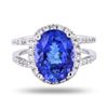 Image 1 : 4.92 ctw Tanzanite and 0.69 ctw Diamond Platinum Ring