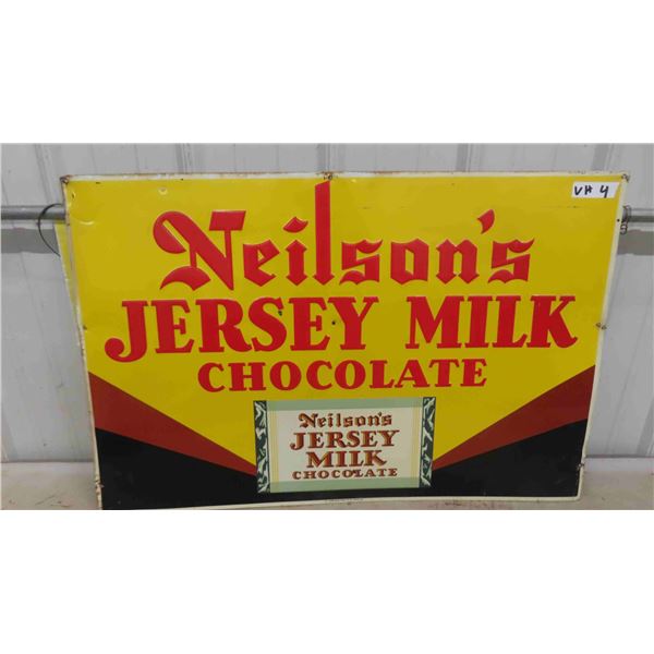 Neilson's Jersey Milk Chocolate Metal Embossed Sign 23  x 35  - Gorgeous 