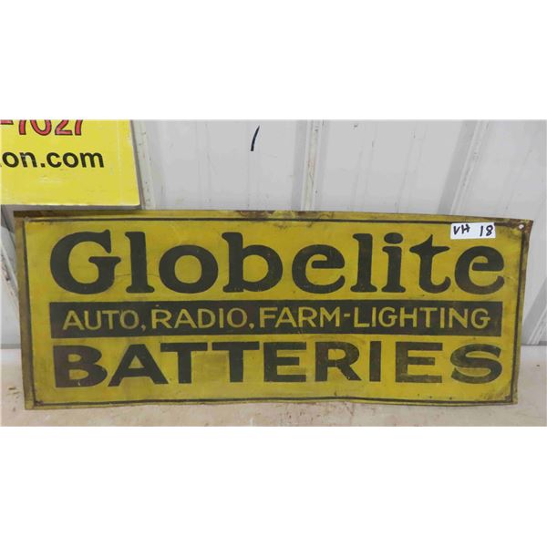 Globelite Batteries Metal Sign 12" x 30"