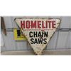 Image 1 : 1965 Homelite Chainsaw Sign - Metal 30" x 34"