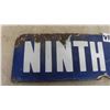 Image 2 : Ninth St Porcelain - WPG Early Street Sign 4.5" x 14"