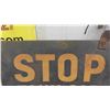 Image 2 : Railway Stop Tank Car Connected 2 Sided Metal Sign 12" x 15"