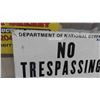 Image 2 : Department of National Defense No Trespassing Metal Sign 16.5" x 24"