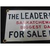 Image 2 : The Leader Post Porcelain Sign 6" x 12" 