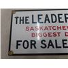 Image 2 : The Leader Post Porcelain Sign 6" x 12" 