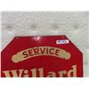 Image 2 : Willard's Vintage 2 Sided Metal Battery  Sign 23.5" x 24" 