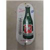 Image 1 : 7Up Porcelain Thermometer in French with Bulb 6" x 15" 