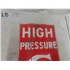 Image 2 : High Pressure Gas Line Metal Sign 6" x 18" 