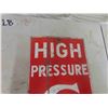 Image 2 : High Pressure Gas Line Metal Sign 6" x 18" 