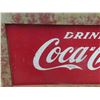 Image 2 : Coca-Cola Metal Sign with Wood Finish 19" x 41" 