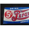 Image 2 : 1970s Reproduction Porcelain Pepsi Cola Sign 6'' x 18''