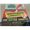 Image 3 : 2 Cardboard Signs 15'' x 30'' - Share Giver Community Chest , Elect Independent