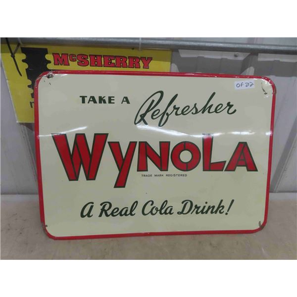 Vintage Wynola Metal Sign 19'' x 27''