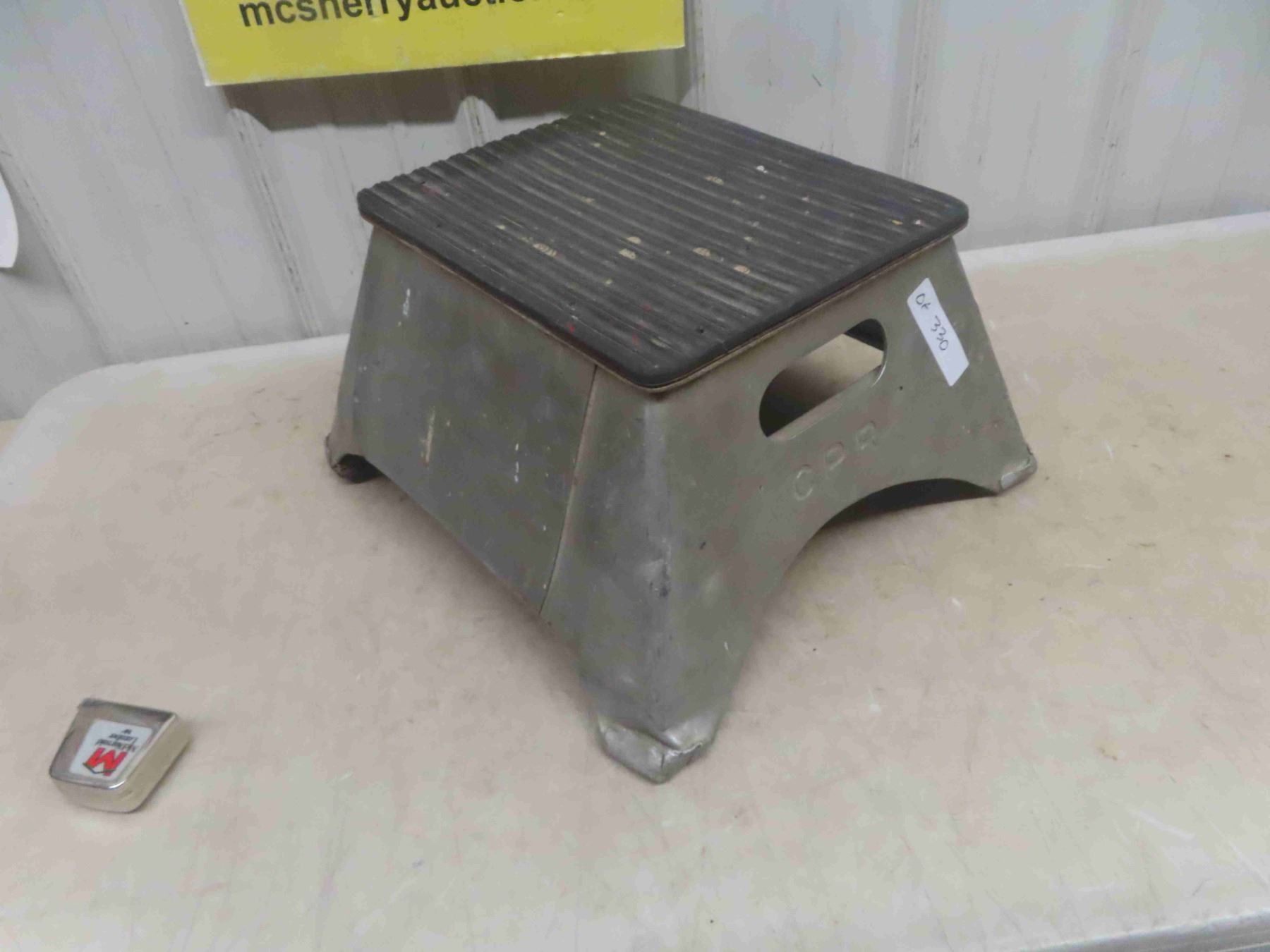 Railway CPR Conductor Step Up Stool, Metal with Rubber Lined Top 17'' x ...