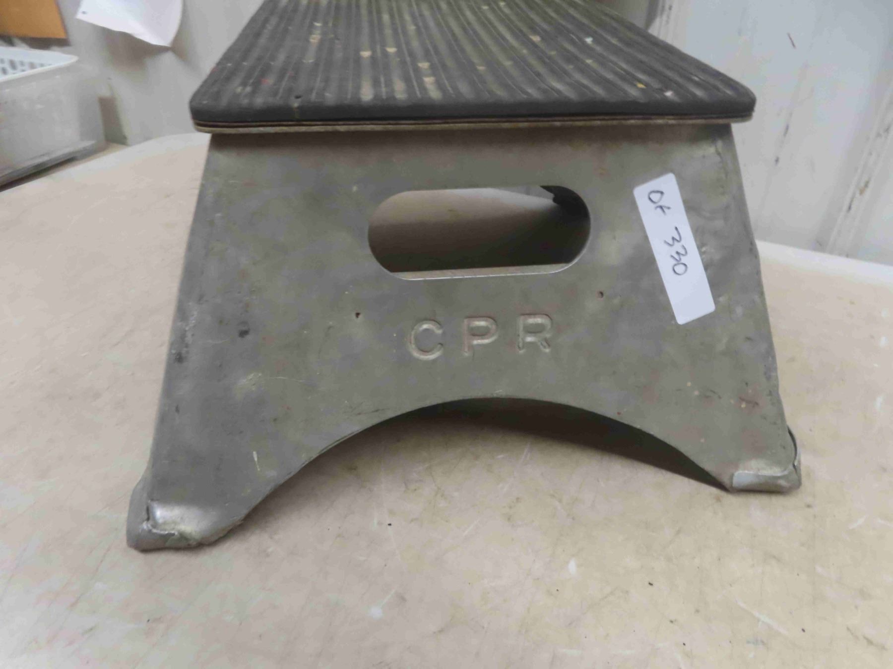 Railway CPR Conductor Step Up Stool, Metal with Rubber Lined Top 17'' x ...