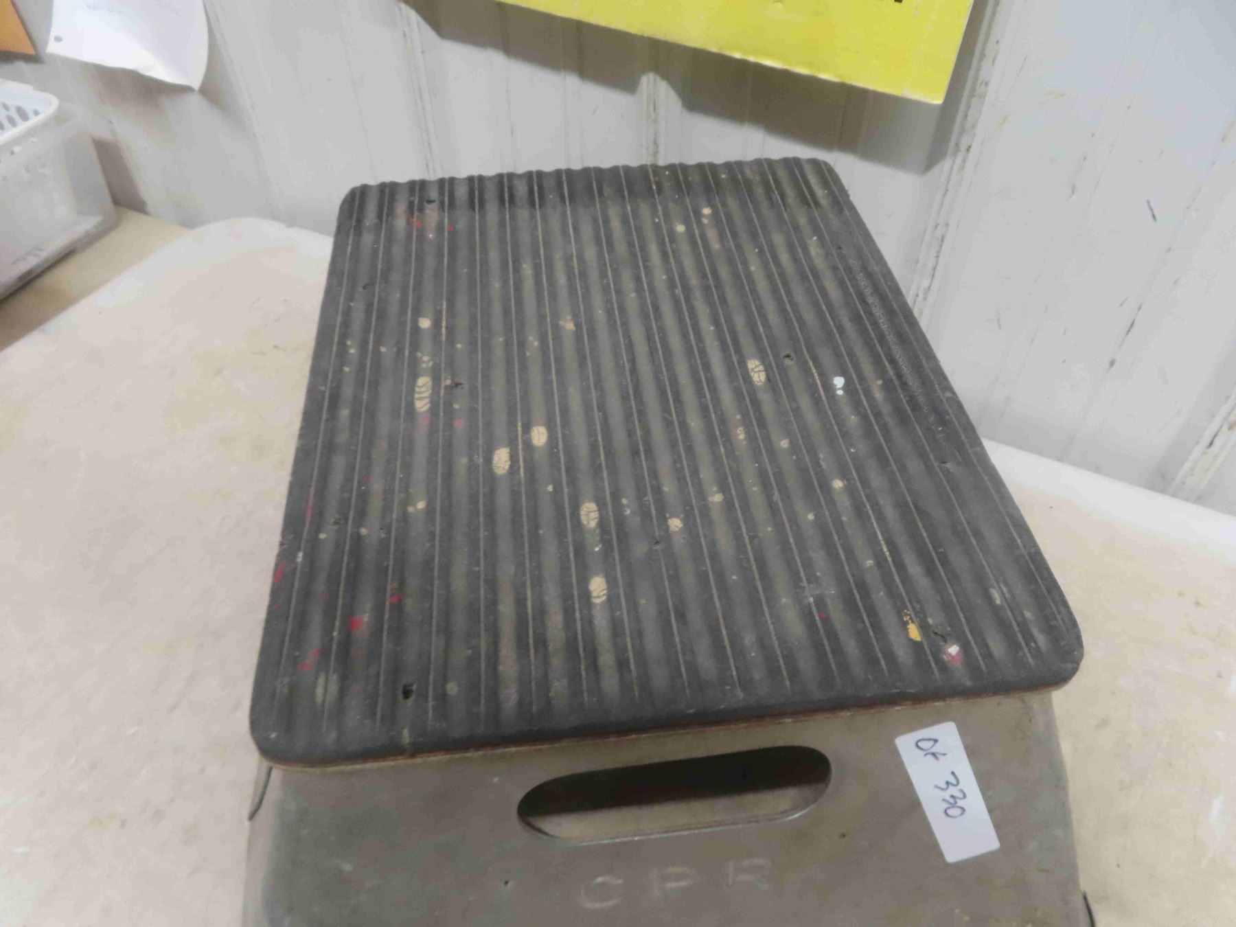 Railway CPR Conductor Step Up Stool, Metal with Rubber Lined Top 17'' x ...