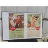 Image 1 : 2 Framed Coca Cola Calenders (1) 1954, Missing First Page , (1) 1951, Missing First and Second 