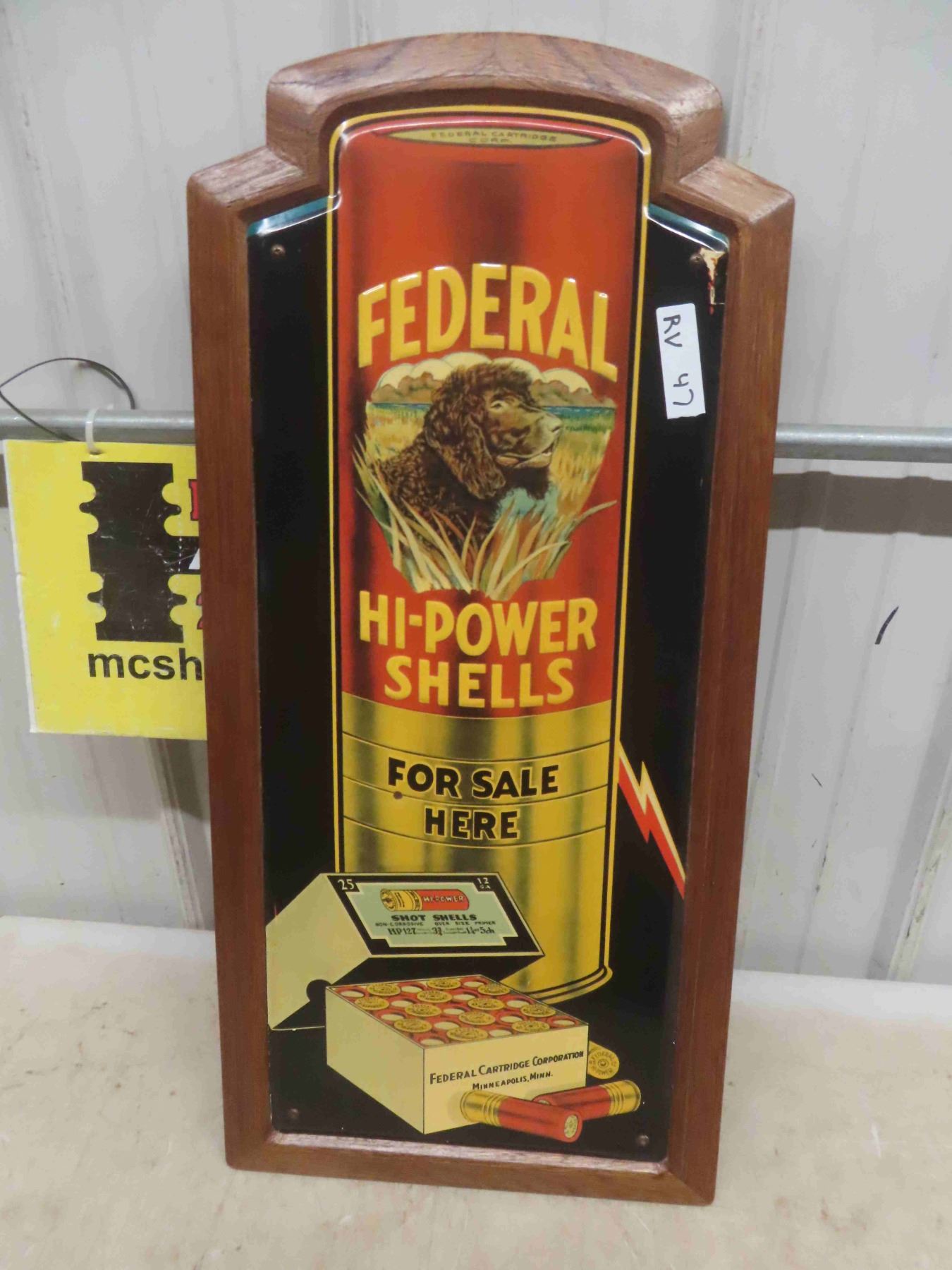 Rare Vintage Federal Hi-Power Shells Metal Embossed Sign with Factory ...
