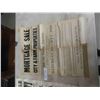 Image 1 : (4) Vintage Original Mortgage Sale Posters of Farmland and City Property 17.5'' x 24''  , Dates: