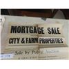 Image 2 : (4) Vintage Original Mortgage Sale Posters of Farmland and City Property 17.5'' x 24''  , Dates: