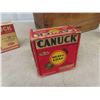 Image 5 : (5) Vintage Canuck Shotshell Boxes 10 , 12 & 16 Gauge , Wood Canuck Ammo Box 14'' x 9'' x 9.5'' 