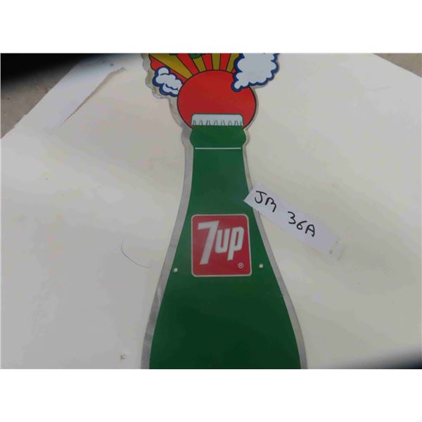 1974 7Up Sign Bottle Shaped - Peter Max Type 5