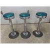 Image 1 : 3 Retro Swivel Café Stools - self Standing 32" Tall, 12" Wide Seat