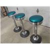 Image 7 : 3 Retro Swivel Café Stools - self Standing 32" Tall, 12" Wide Seat