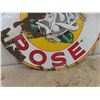Image 4 : White Rose Porcelain Sign - Vintage 36" Diameter