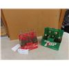 Image 1 : (2) 6 Pack Carriers ; 7Up with (6) 7Up Bottles & Coke with (6) Coke Bottles