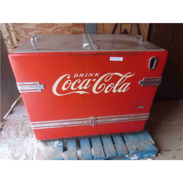 Coca-Cola Chest Cooler - Vintage With Compressor 26  x 36  x 42 