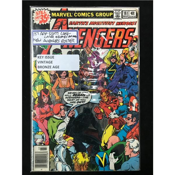 MARVEL COMICS NO.181 THE AVENGERS (NEW AVENGERS ROSTER)