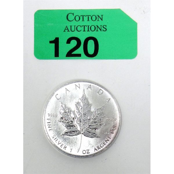 1 Oz .9999 Silver 1990 Canada Maple Leaf Coin  