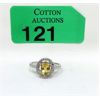 Image 1 : Citrine & Diamond Sterling Silver Ring  