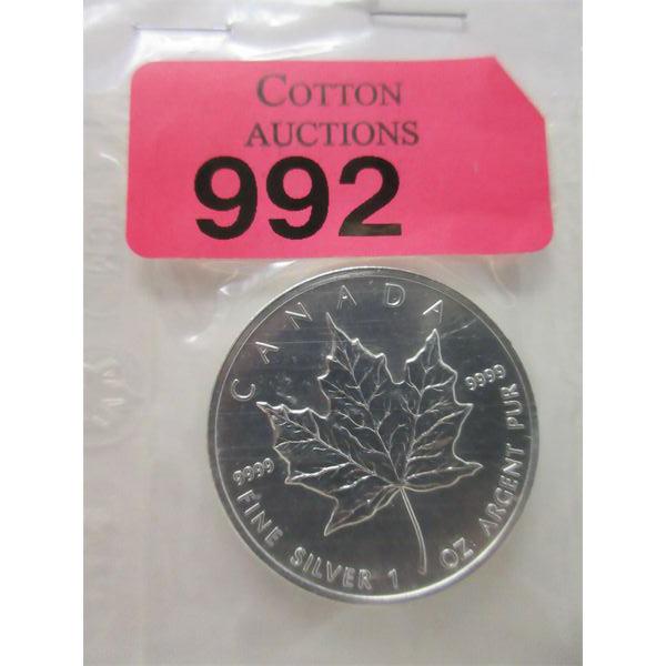 1 Oz .9999 Silver 1999 Canada Maple Leaf Coin  