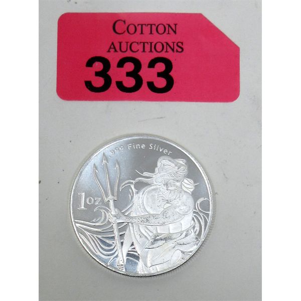 1 Oz .999 Silver Trident Art Round 