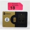 Image 1 : 1 Gram .9999 Fine Gold Nadir Mint Certified Bar 