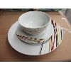 Image 1 : New 18 Pc. Porcelain Dinnerware Set - Warm Beams 