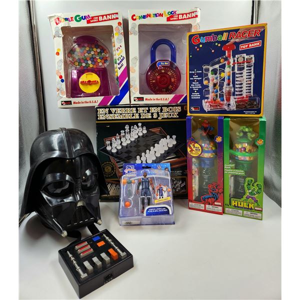 Darth Vader Head, Gumball Banks, Chess Set, Lebron James Figurine