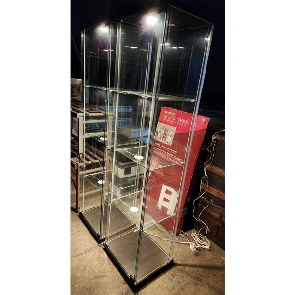 Pair of Light-Up Ikea Display Cases