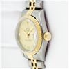Image 4 : Rolex Ladies 2T 18K Yellow Gold And Stainless Steel Factory Champagne Diamond Wa