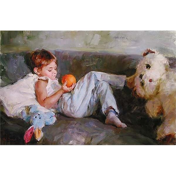 Boy with Orange by Garmash