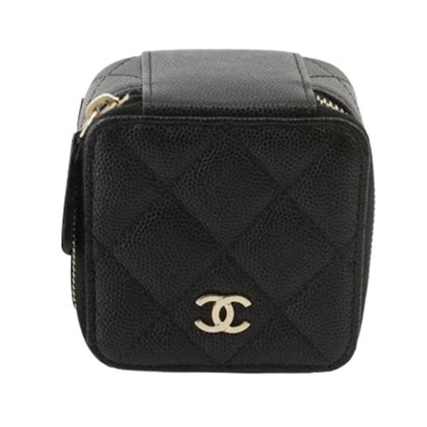 Chanel Black Quilted Leather Jewelry Box